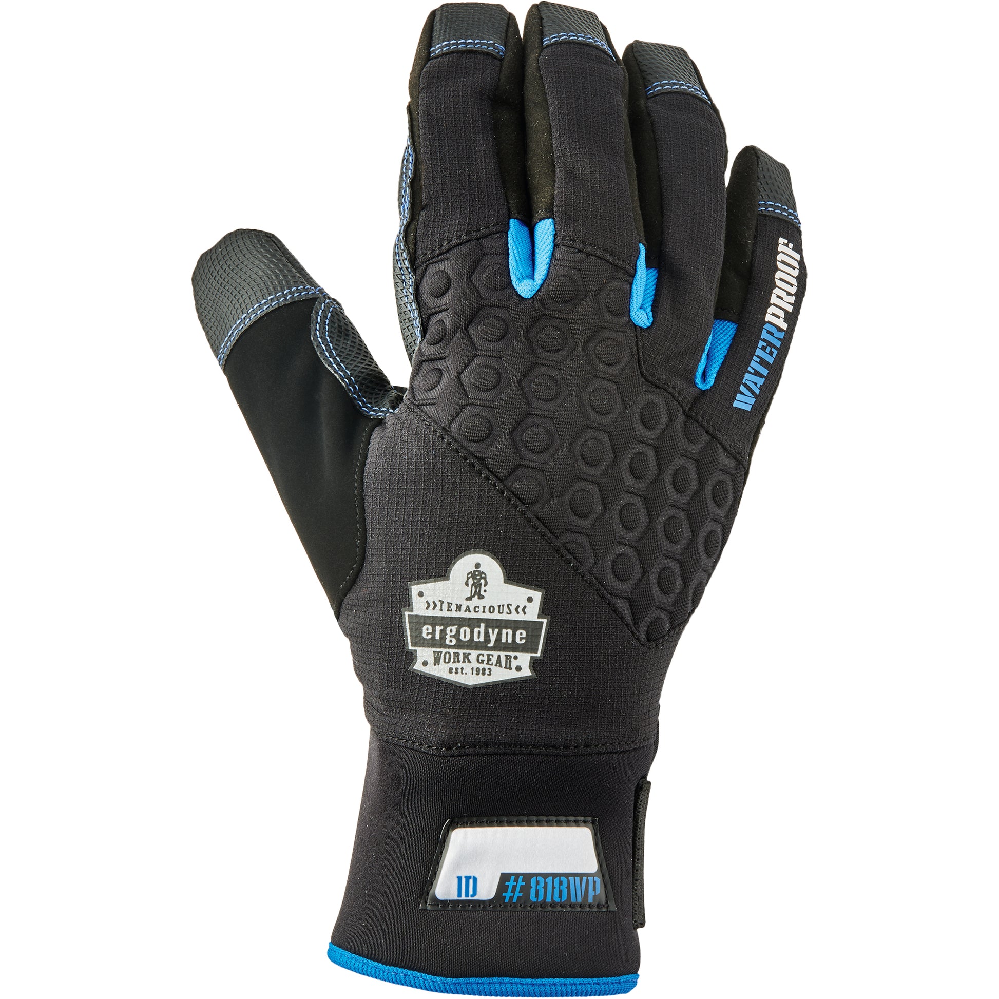 Ergodyne ProFlex® 818WP Performance Thermal Waterproof Utility Gloves, Polyurethane Palm, Size Medium