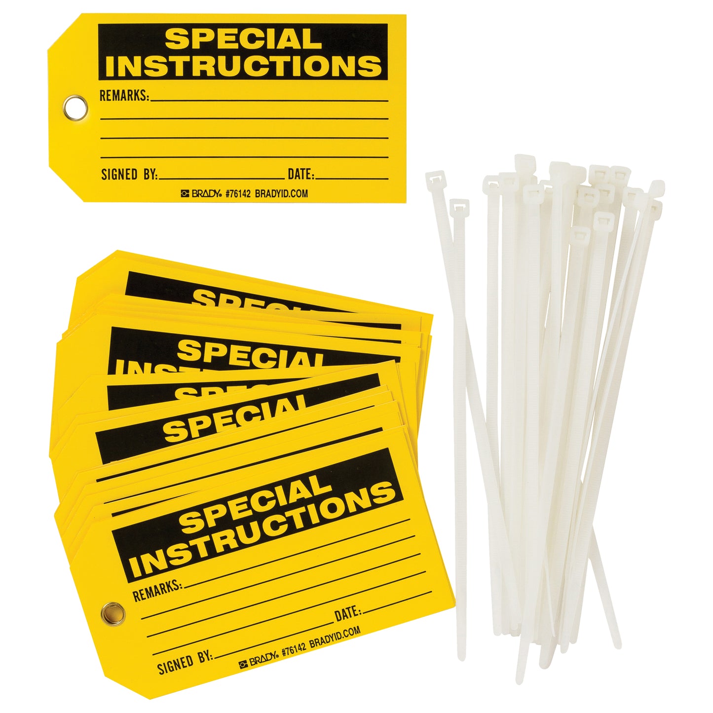 Brady Lockout Tags, Cardstock, 5 3/4" W x 3" H, English