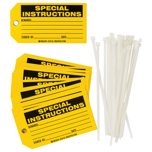 Brady Lockout Tags, Cardstock, 5 3/4" W x 3" H, English