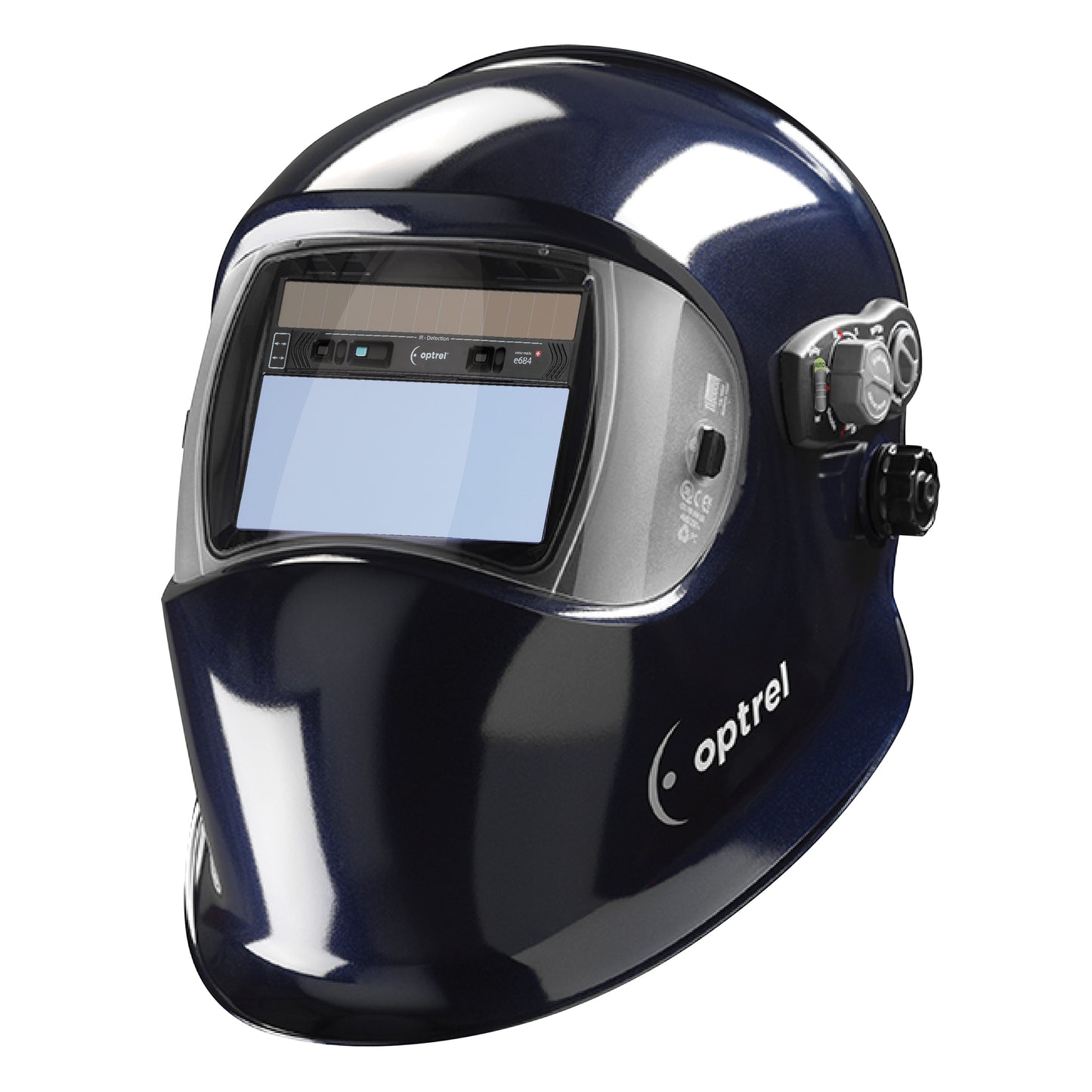 E684 Welding Helmets, 4.25" L x 2" W View Area, 4/5 - 13 Shade Range, Blue