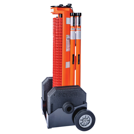 Rapidroll Rapid Roll Wheeled Barrier , 50' L, Plastic, Orange