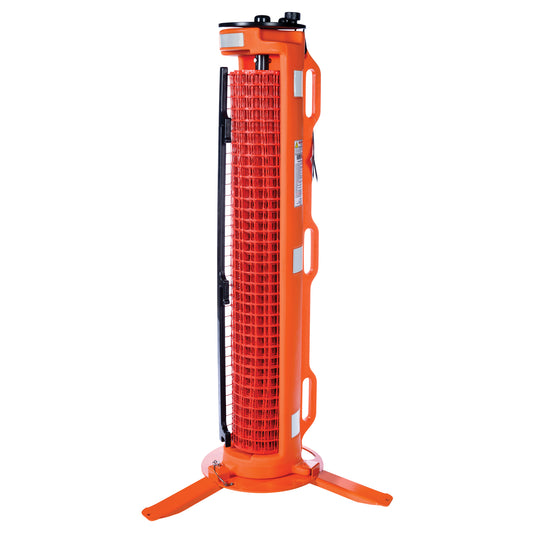 Rapidroll Rapid Roll 3-Legged Barrier, 50' L, Plastic, Orange