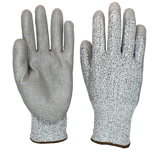  Coated Gloves, Size Large/9, 13 Gauge, Polyurethane Coated, HPPE Shell, ASTM ANSI Level A3/EN 388 Level 3/EN 388 Level D