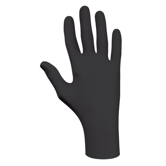 Showa 6112PF Biodegradable Gloves, Small, Nitrile, 4-mil, Powder-Free, Black