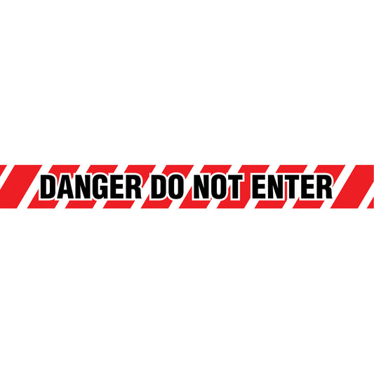 Incom Top Tape & Label Barricade Tape, English, 3" W x 1000' L, 2 mils, Black on Red