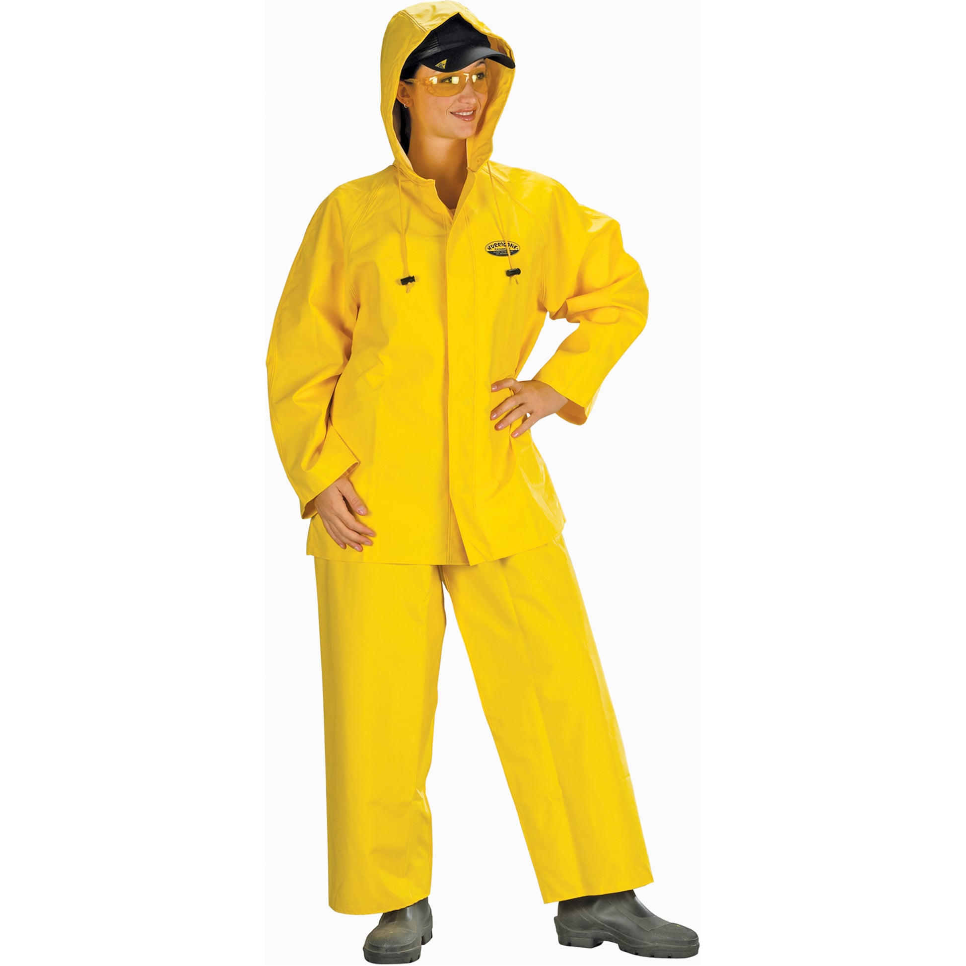  Hurricane Flame Retardant/Oil Resistant Rain Suits - Rainsuits, Small, Yellow