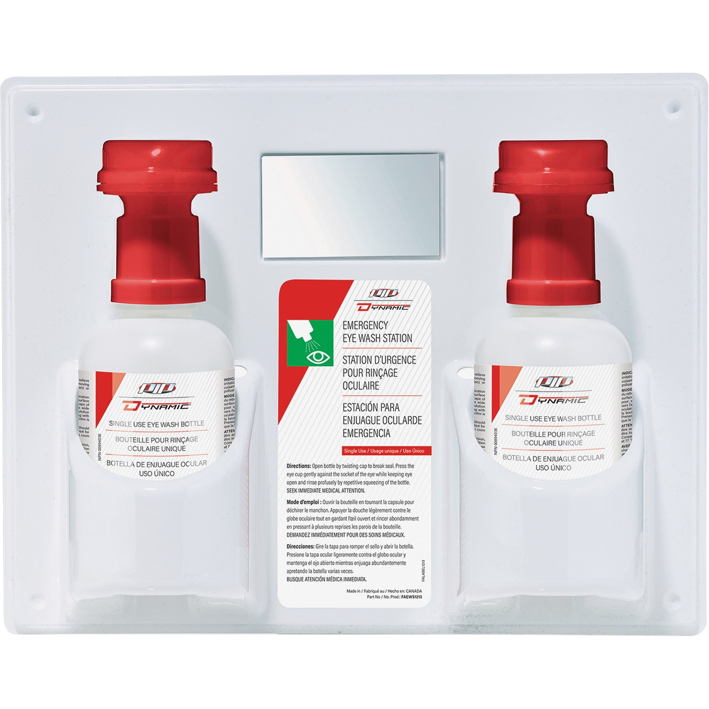Protective Industrial Products Dynamic™ Single-Use Eyewash Station with Isotonic Solution, Double