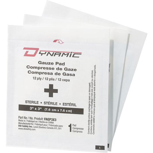 Protective Industrial Products Dynamic™ Gauze, Pad, 3" L x 3" W, Sterile, Medical Device Class 1