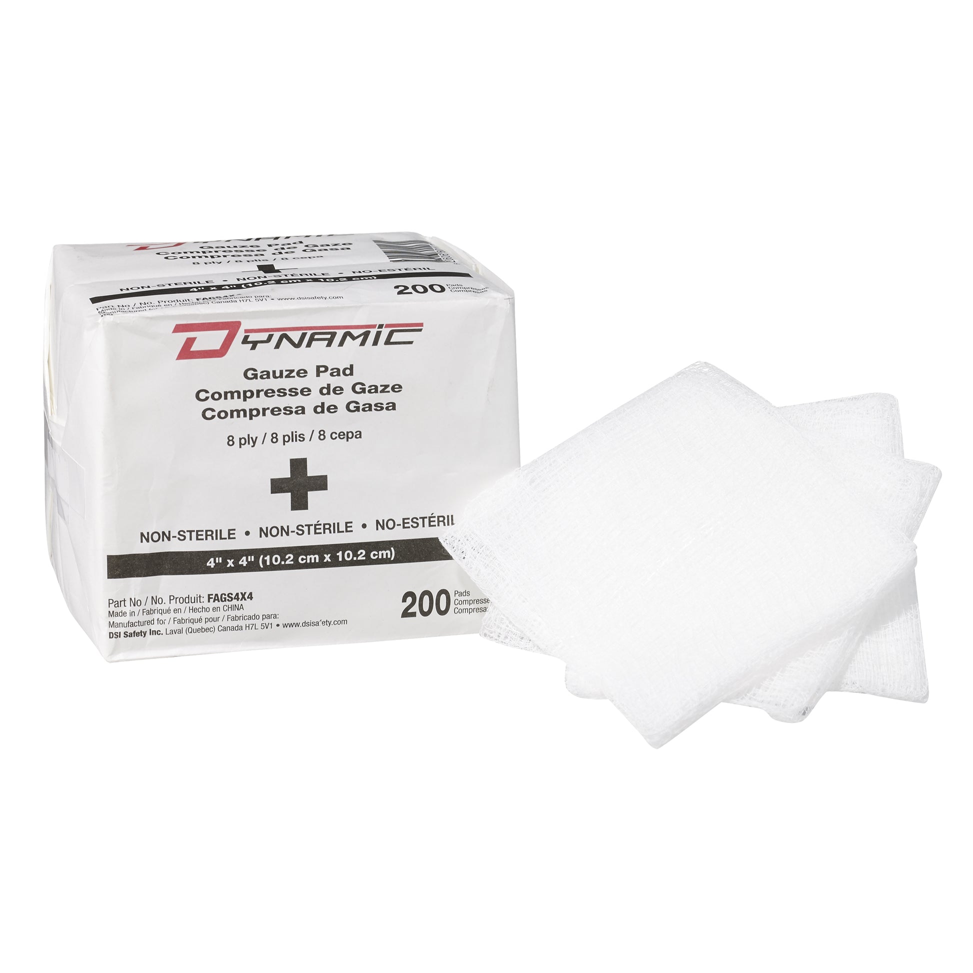 Protective Industrial Products Dynamic™ Gauze Sponge, Pad, 4" L x 4" W, Medical Device Class 1