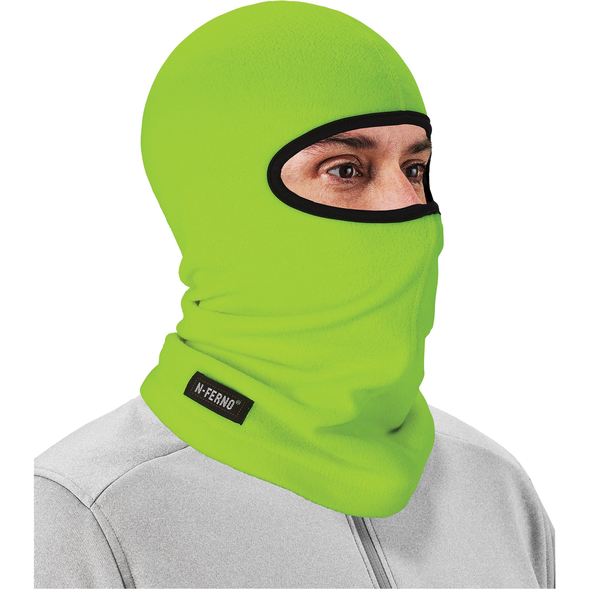 Ergodyne N-Ferno® 6821 Balaclava, Fleece, High-Visibility Lime Green