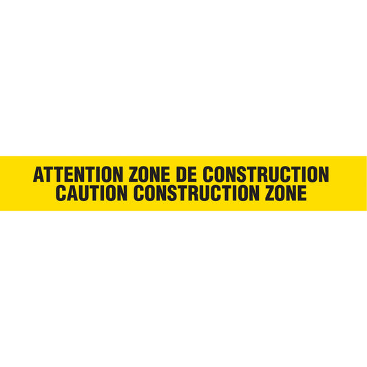Incom Top Tape & Label Barricade Tape, Bilingual, 3" W x 1000' L, 3 mils, Black on Yellow