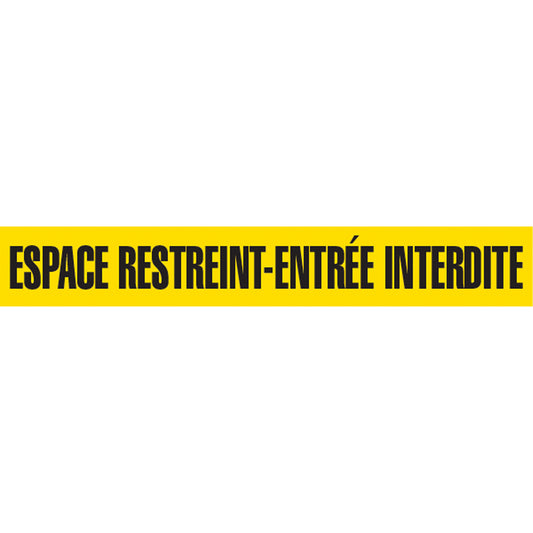 Incom Top Tape & Label Barricade Tape, French, 3" W x 1000' L, 3 mils, Black on Yellow