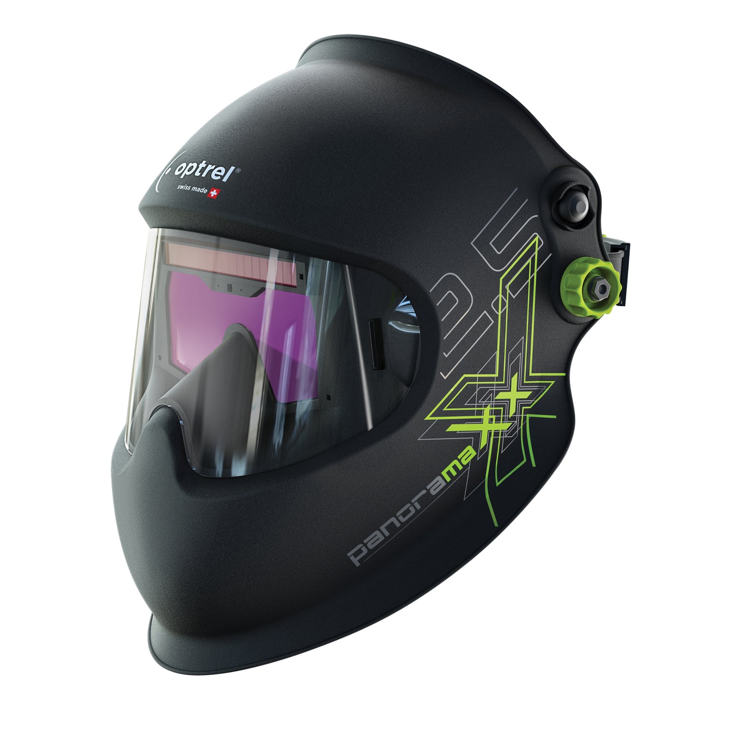Panoramaxx Welding Helmet, 6.3" L x 2.3" W View Area, 2.5/5 - 12 Shade Range, Black
