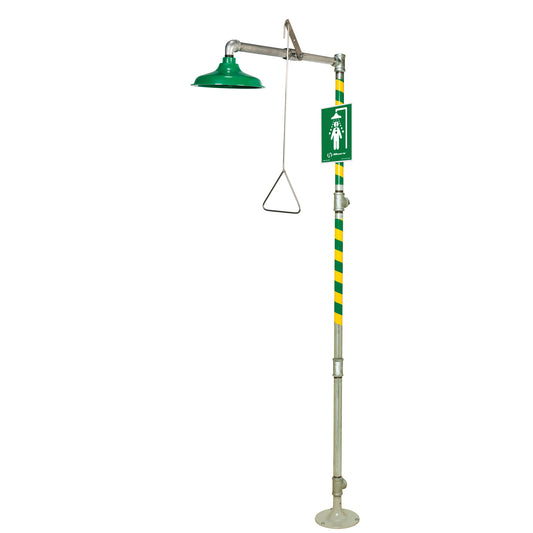 Haws Floor Mount Drench Shower, Pedestal