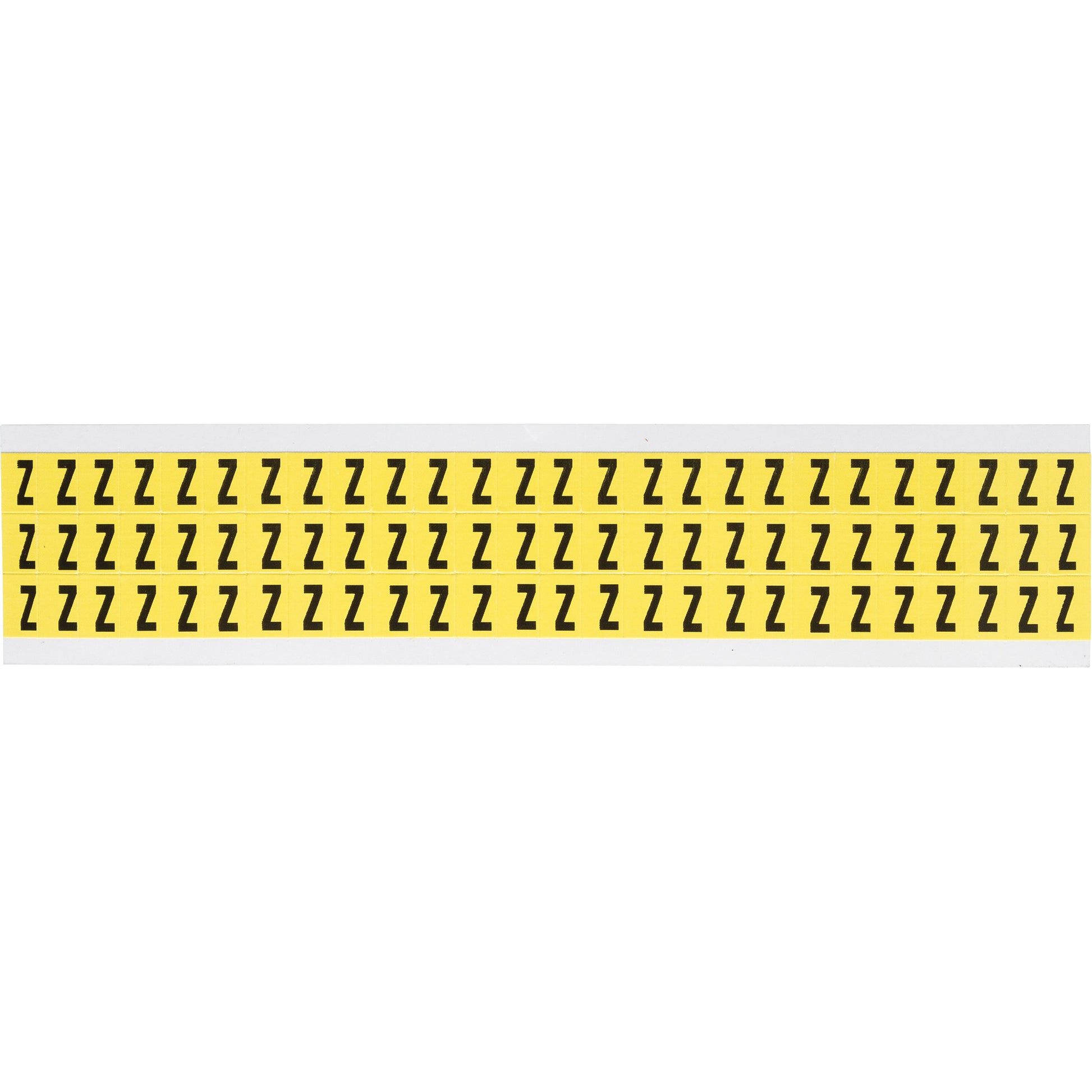 Brady Repositionable Individual Number & Letter Labels, Z, 3/8" H, Black on Yellow