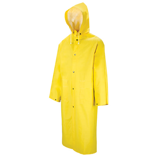  601 Tornado Long Rain Coat, Polyester/PVC, 4X-Large, Yellow