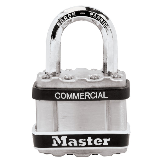 Master Lock Commercial Magnum Padlock, Keyed Different, Laminated Steel, 1-3/4" Width