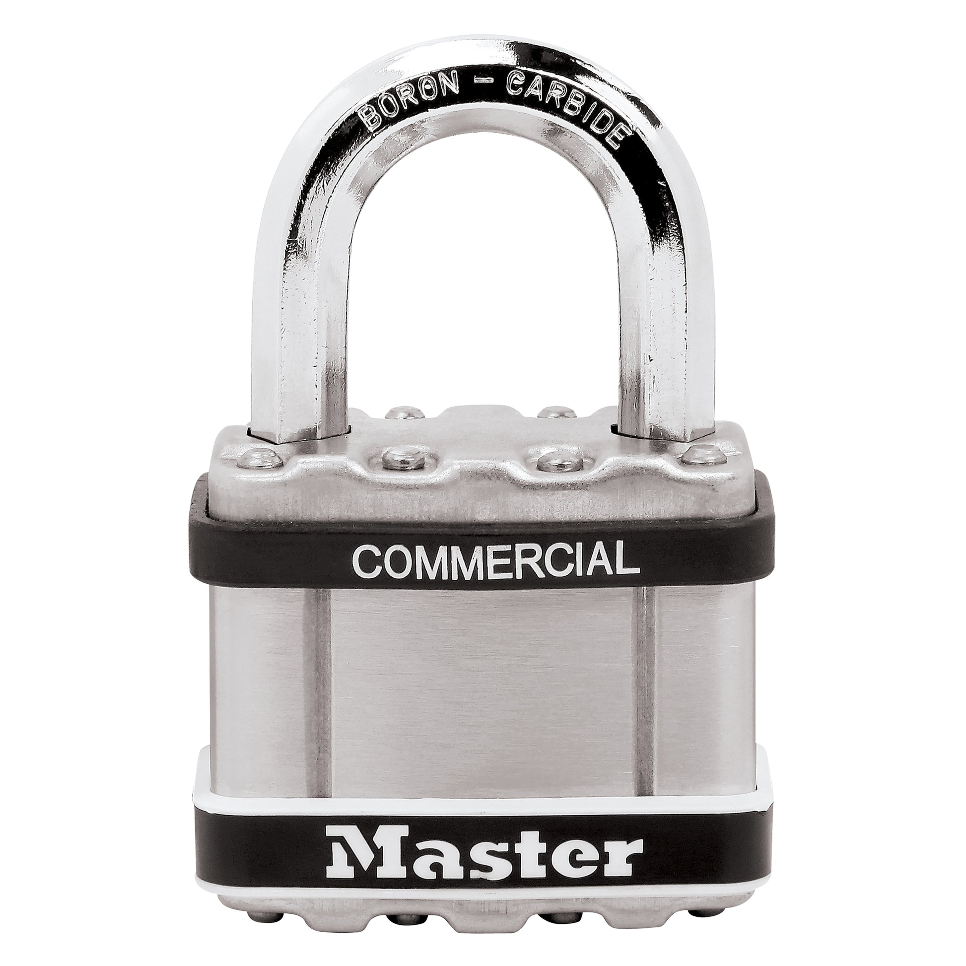 Master Lock Commercial Magnum Padlock, Keyed Different, Laminated Steel, 2" Width