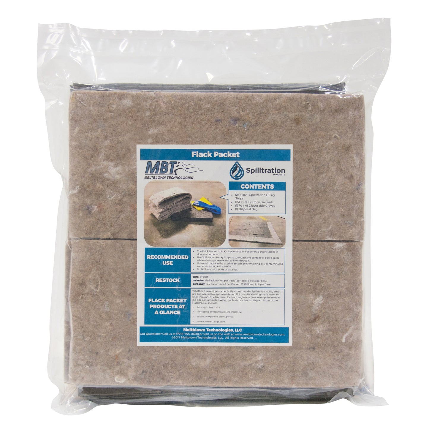  Flack Pack Spill Kits, Oil Only, Bag, 27 US gal. Absorbancy