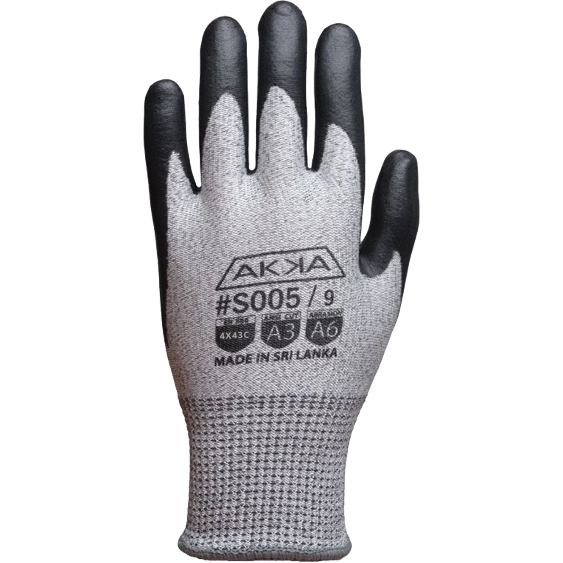 BCL Glove Ltd Akka® Cut Resistant Glove, Size X-Large/10, 10 Gauge, Foam Nitrile Coated, Dyneema® Shell, ASTM ANSI Level A3/EN 388 Level C