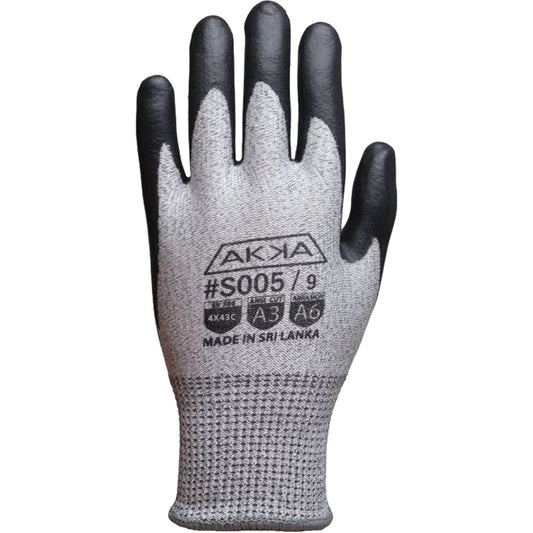 BCL Glove Ltd Akka® Cut Resistant Glove, Size X-Large/10, 10 Gauge, Foam Nitrile Coated, Dyneema® Shell, ASTM ANSI Level A3/EN 388 Level C