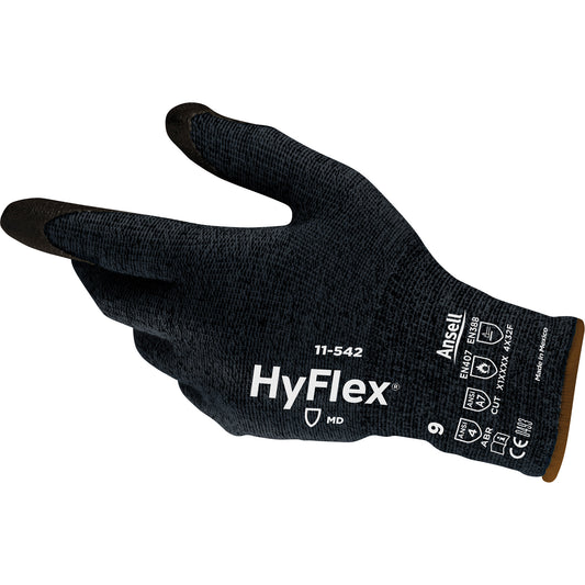 Ansell HyFlex® 11-542 Lightweight Cut Resistant Gloves, Size Large/9, 13 Gauge, Foam Nitrile Coated, Intercept™ Shell, ASTM ANSI Level A7/EN 388 Level F