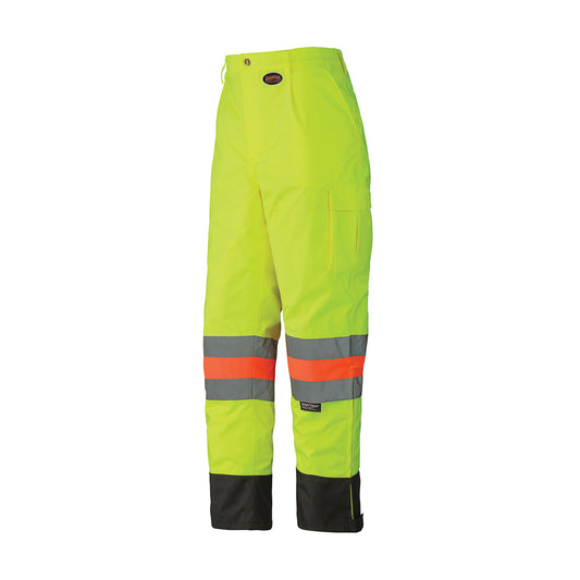 Pioneer 6039 Traffic Control Waterproof Safety Pant, Polyester, Large, High Visibility Lime-Yellow