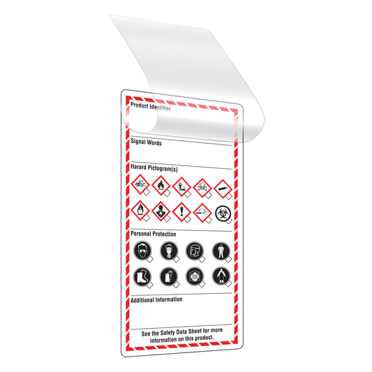 Incom Top Tape & Label Self-Laminating Workplace Tags, Cardstock, 3" W x 6" H, English