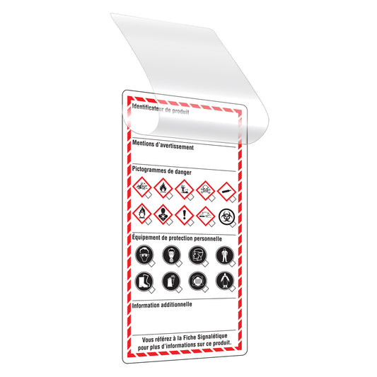 Incom Top Tape & Label Self-Laminating Workplace Tags, Cardstock, 3" W x 6" H, French