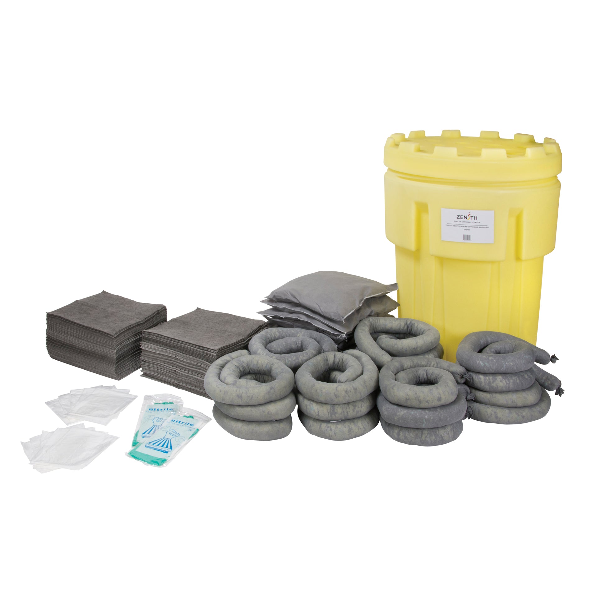 Zenith Safety Products Spill Kit, Universal, Salvage Drum, 95 US gal. Absorbancy