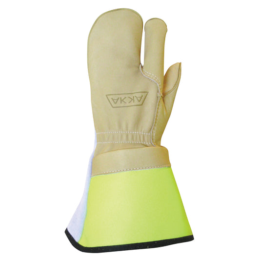 BCL Glove Ltd Lineman's 3-Finger Gloves, Large, Grain Cowhide Palm