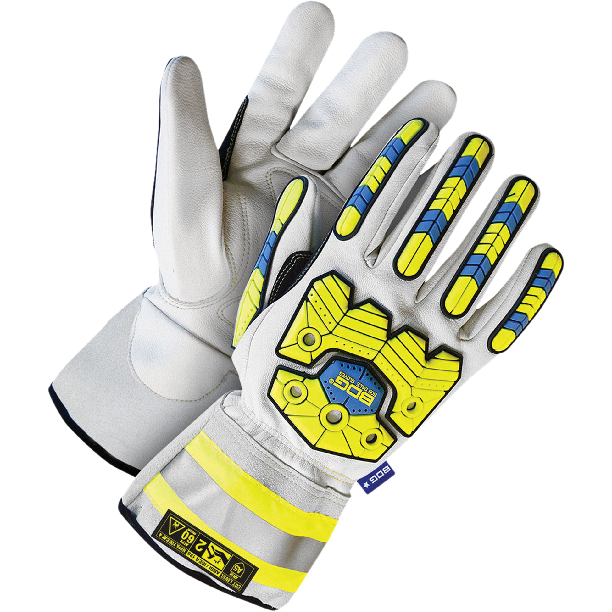 Bob Dale Gloves Specialty Impact Performance Gloves, Medium, Goatskin/Grain Leather Palm, Slip-On Cuff