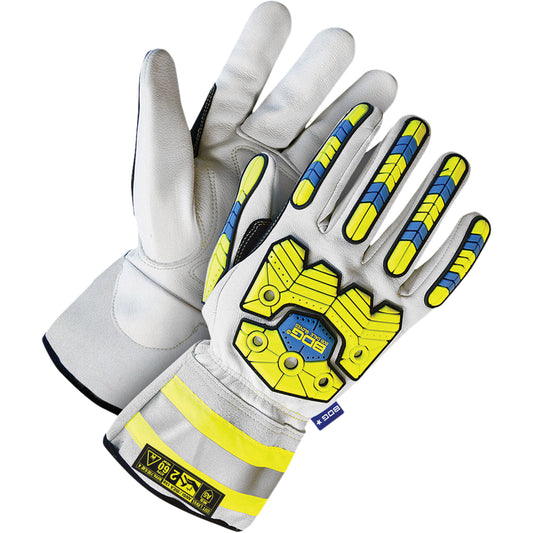 Bob Dale Gloves Specialty Impact Performance Gloves, Medium, Goatskin/Grain Leather Palm, Slip-On Cuff