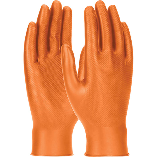 Protective Industrial Products Grippaz™ Skins Ambidextrous Disposable Gloves, Large, Nitrile, 6-mil, Powder-Free, Orange