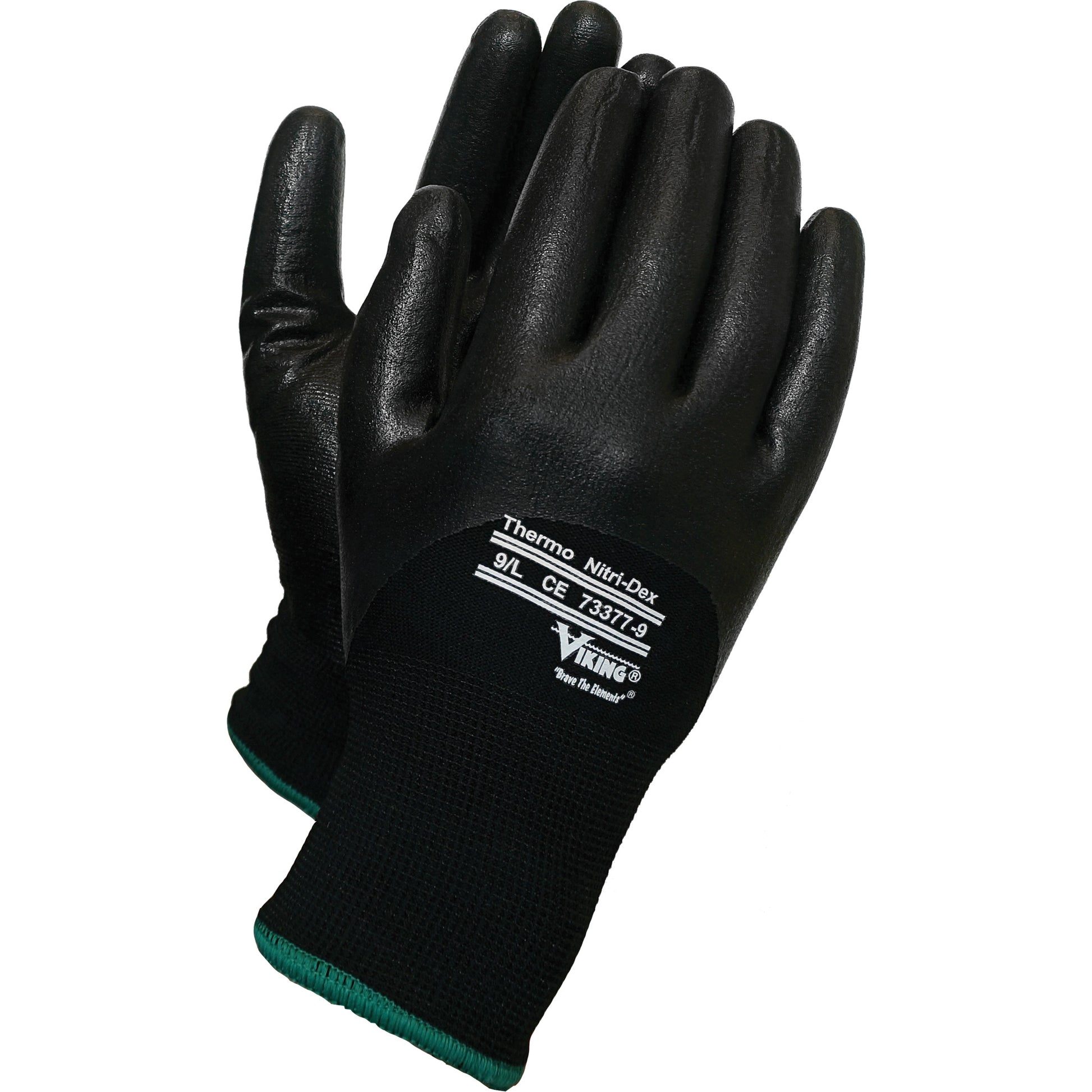 Viking Thermo Nitri-Dex Gloves, 9/Large, Nitrile Coating, 15 Gauge, Nylon Shell