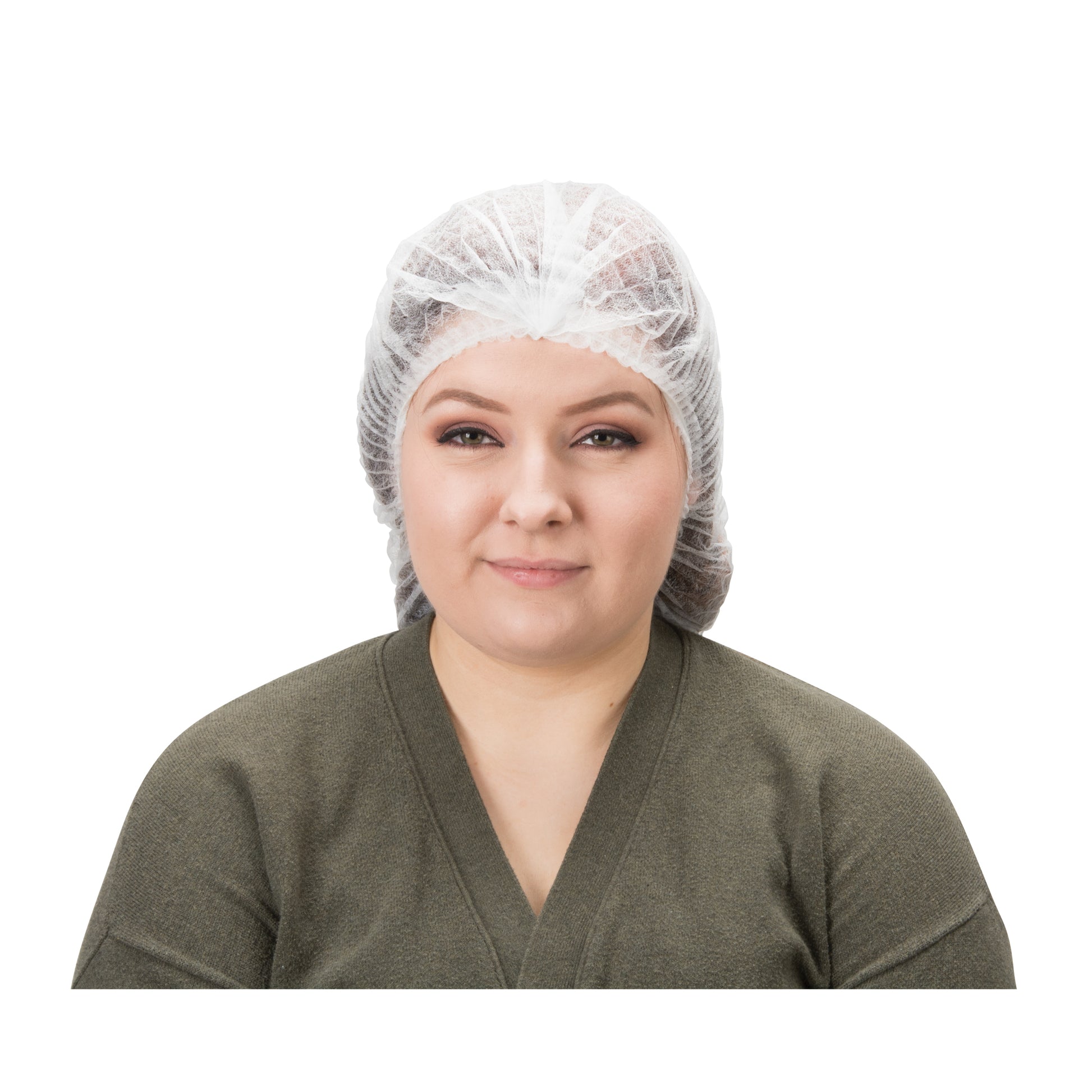 Zenith Safety Products Pleated Bouffant Cap, Polypropylene, 21", White