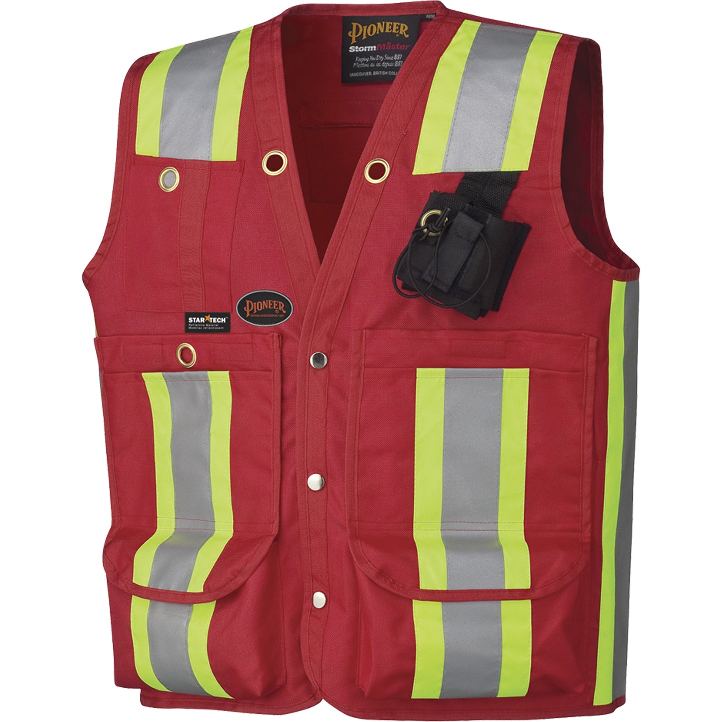 Pioneer 695 Surveyor & Supervisor Safety Vest, Red, 5X-Large, Polyester