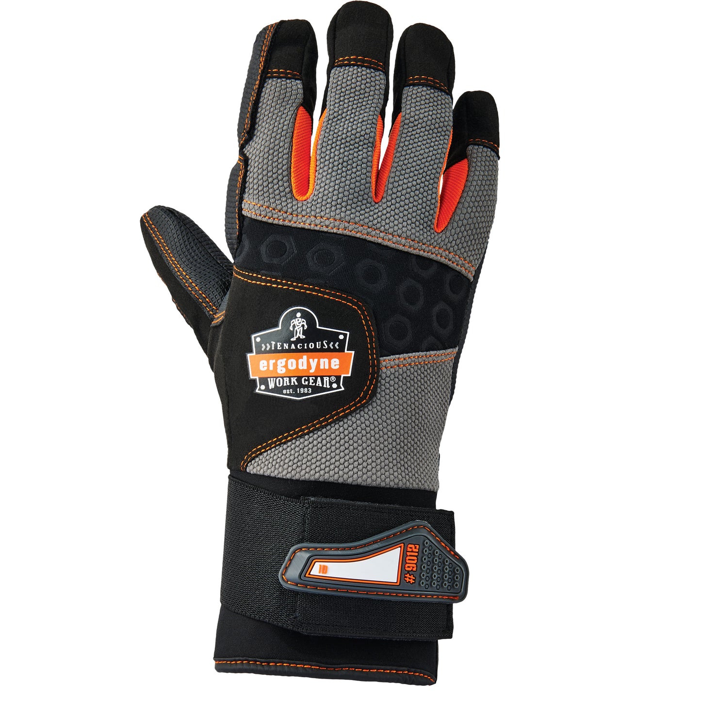 Ergodyne Proflex® 9012 Anti-Vibration Gloves with Wrist Support, Size X-Large, Synthetic Palm