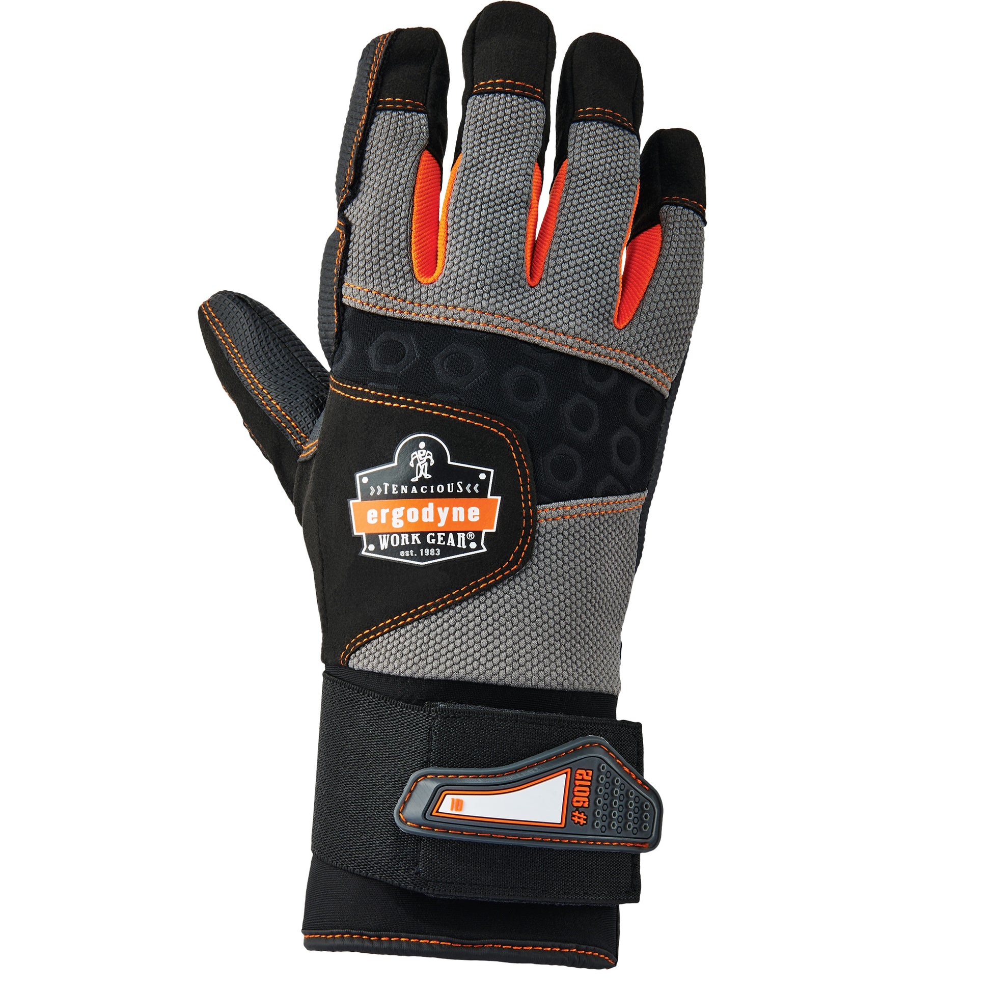 Ergodyne Proflex® 9012 Anti-Vibration Gloves with Wrist Support, Size X-Large, Synthetic Palm
