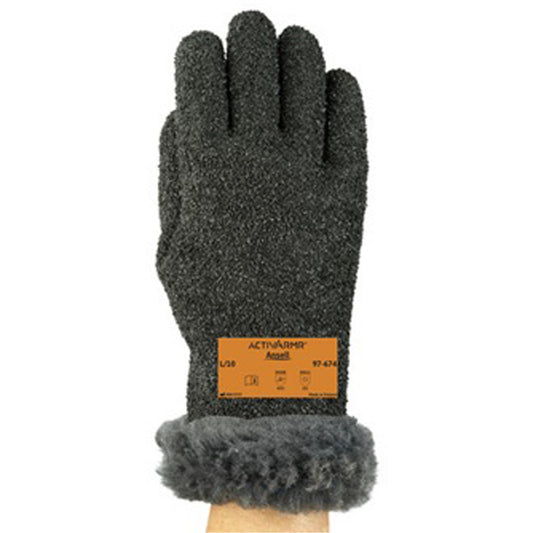 Ansell ActivArmr® 97-674 Extreme Cold Gloves, 12/3X-Large, PVC Coating, Cotton Shell