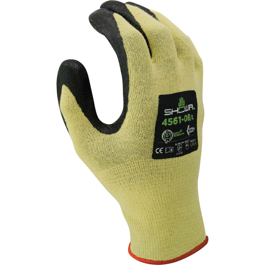 Showa 4561 Gloves, Size X-Large/9, 15 Gauge, Foam Nitrile Coated, Kevlar® Shell, ASTM ANSI Level A4