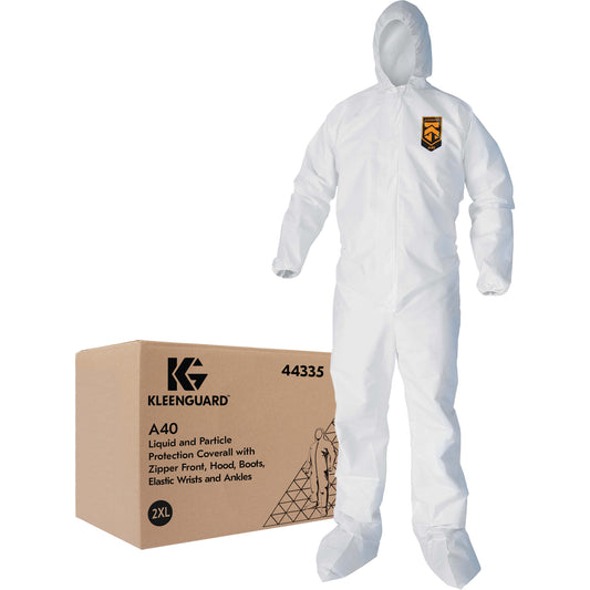 Ansell Kleenguard™ A40 Coveralls, 2X-Large, White, Microporous