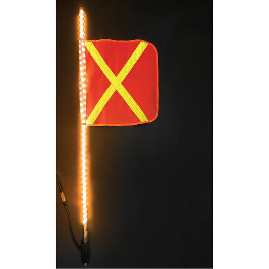  Safety Whip® Heavy-Duty LED Whips, Hitch Mount, 4 High, Orange with Reflective X