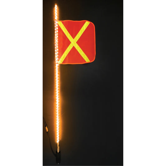  Safety Whip® Heavy-Duty LED Whips, Hitch Mount, 5 High, Orange with Reflective X