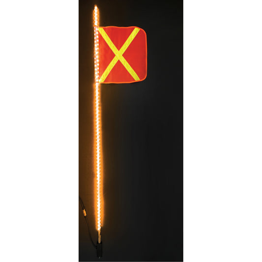  Safety Whip® Heavy-Duty LED Whips, Hitch Mount, 6 High, Orange with Reflective X