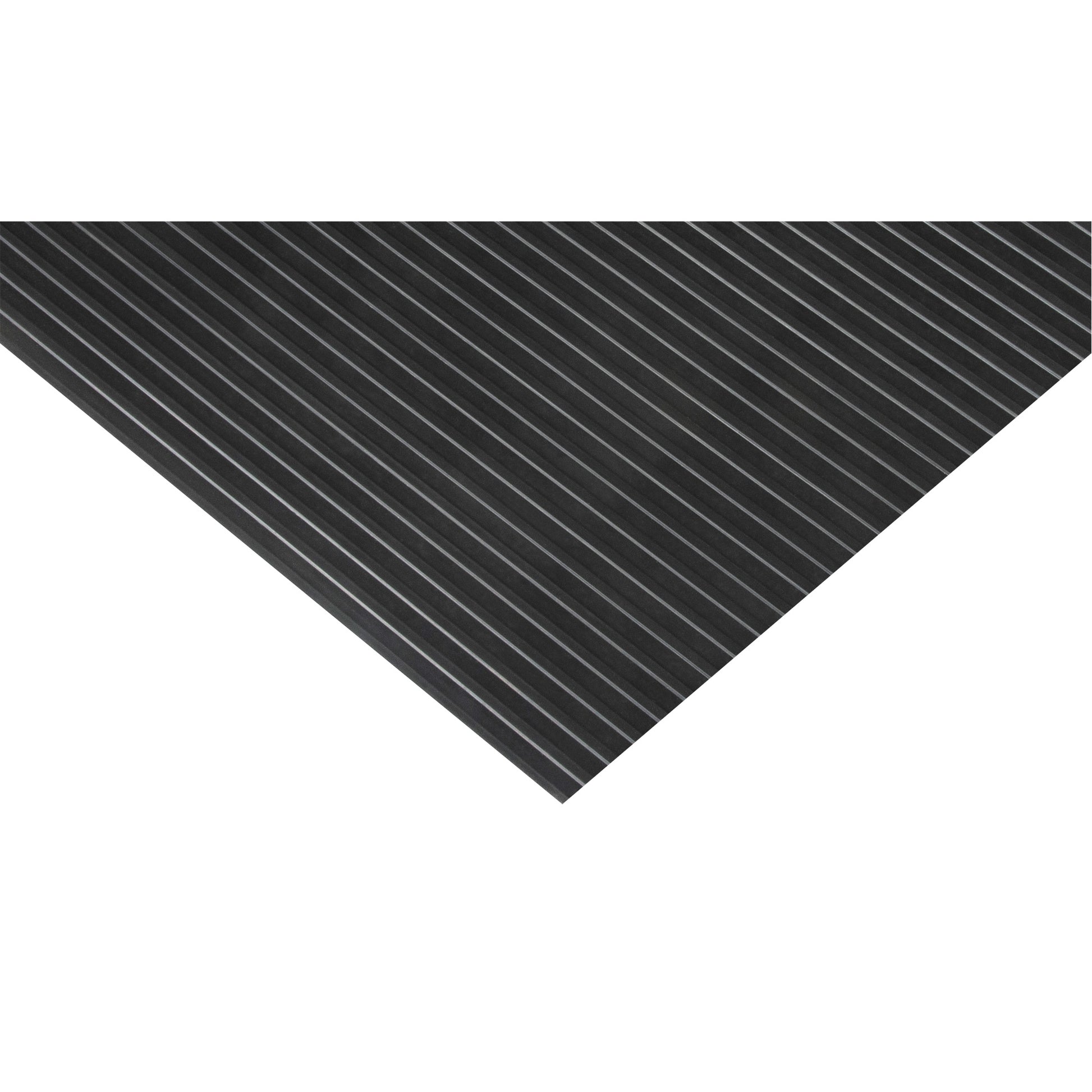 Zenith Safety Products Wide-Ribbed Matting, Wiper, 3' x 75' x 1/8", Black