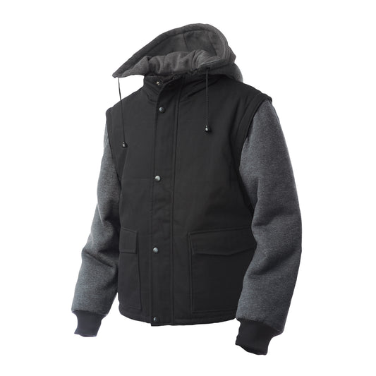 Tough Duck Zip-Off Sleeve Jacket, Men's, Medium, Black