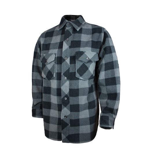 Tough Duck Plaid Solar Fleece Shirt, Men's, 3X-Large, Grey