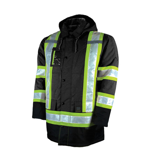 Tough Duck Lined Safety Parka, Black, Large