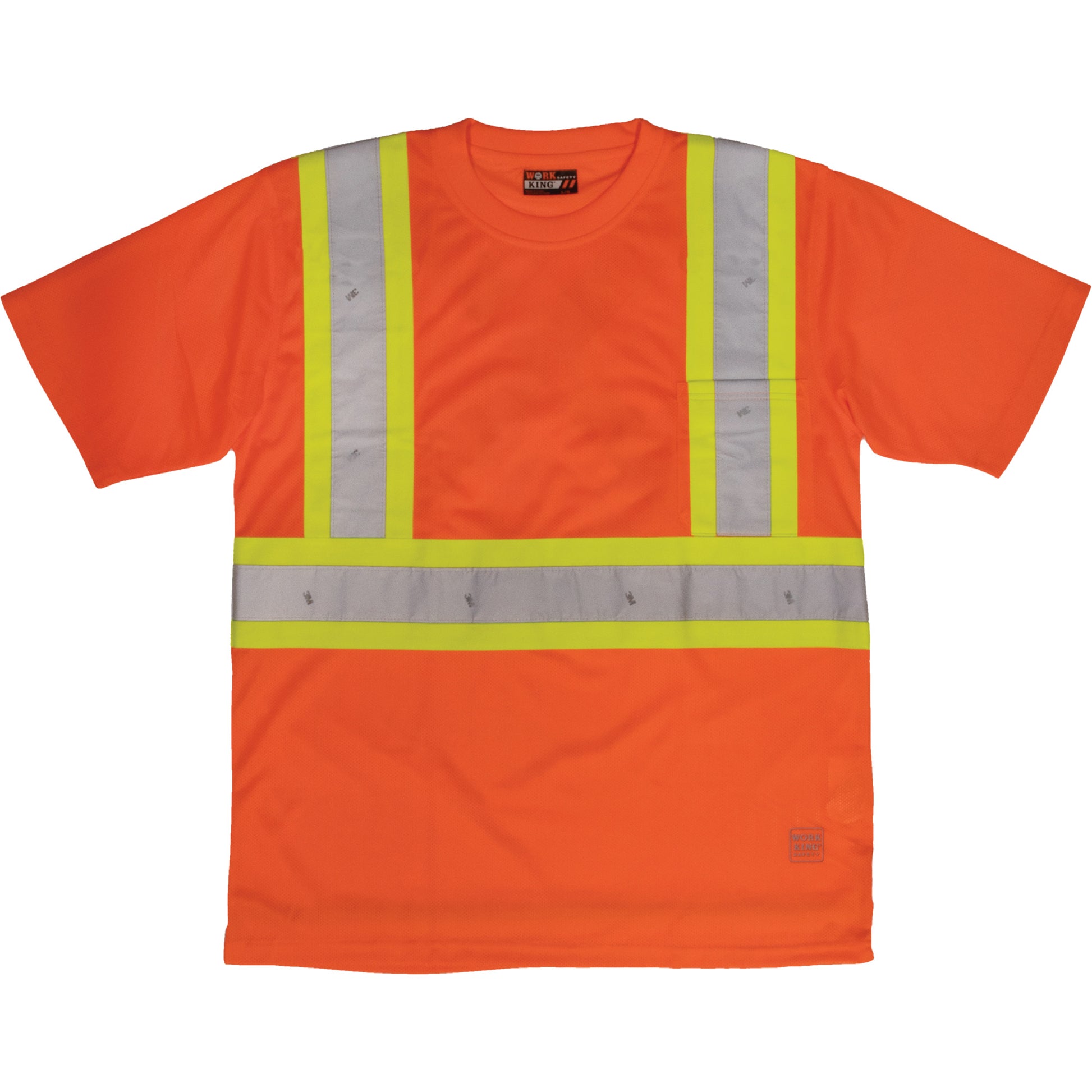 Tough Duck Short-Sleeved Safety T-Shirt with Pocket, Polyester, X-Large, High Visibility Orange